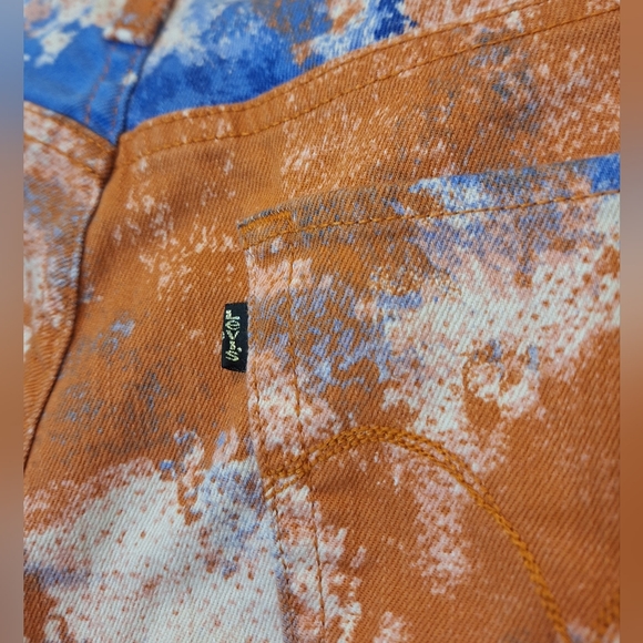 Levis Tie Dye Splotched Midrise Skinny Jeans Orange Blue Cotton Stretch Sz 31 - Picture 10 of 13